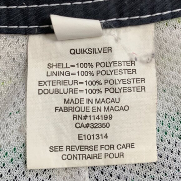 Quiksilver Mens Swim Trunks/Board Shorts Sz 34 Plaid Stripe #334D - Picture 6 of 7